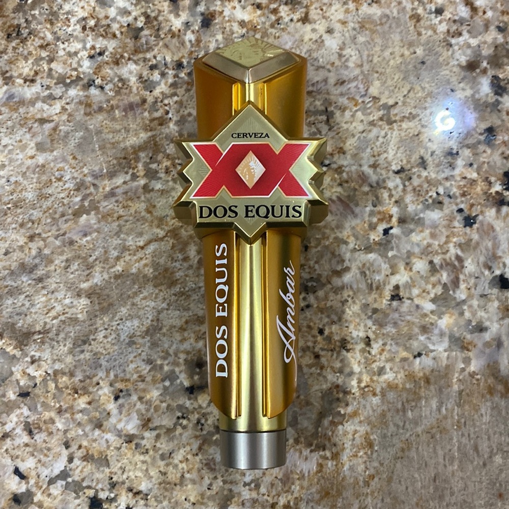Dos Equis amber keg handle